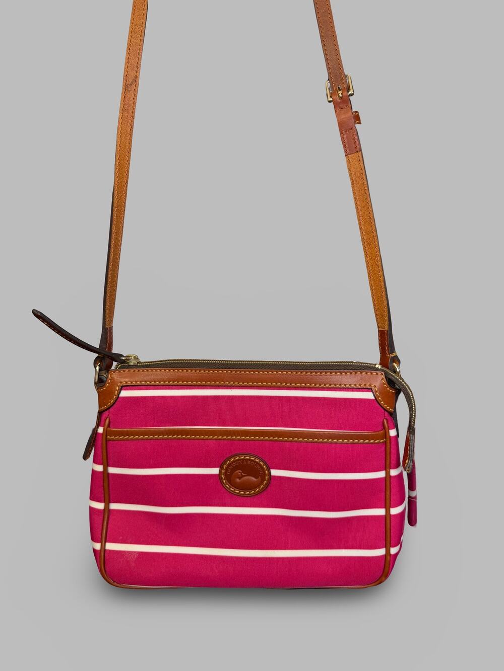 Dooney & Bourke Eastham Crossbody Pouchette Pink Stripe Bag